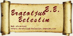 Bratoljub Beleslin vizit kartica